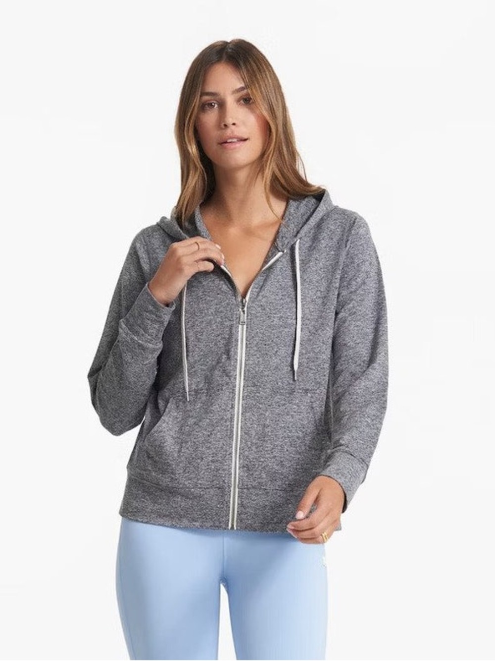 Vuori Hoodie Womens Small Grey Halo Performance Zip Up Halo Knit Activewear